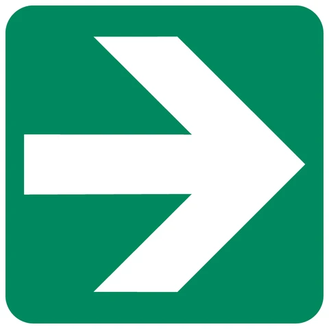 GA2: Directional Green Arrow Safety Sign
